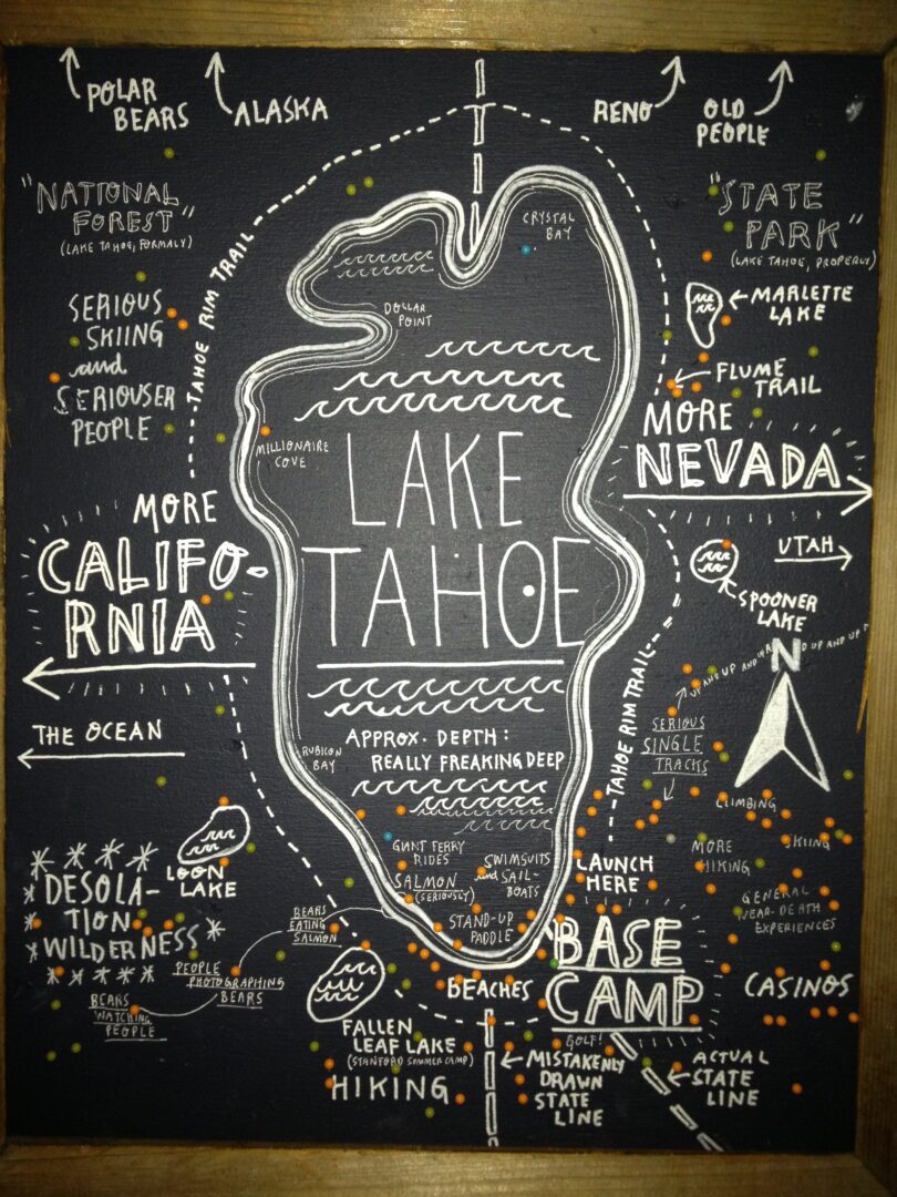 Lake tahoe map.