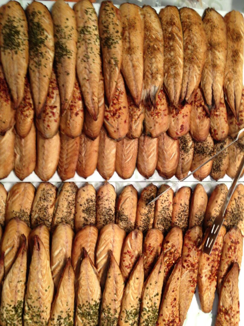 A tray of bread sticks.