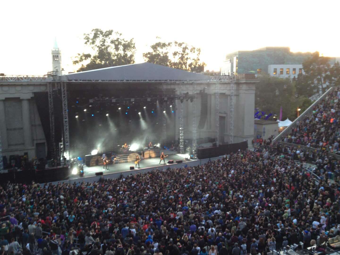 A large crowd of people at a concert.