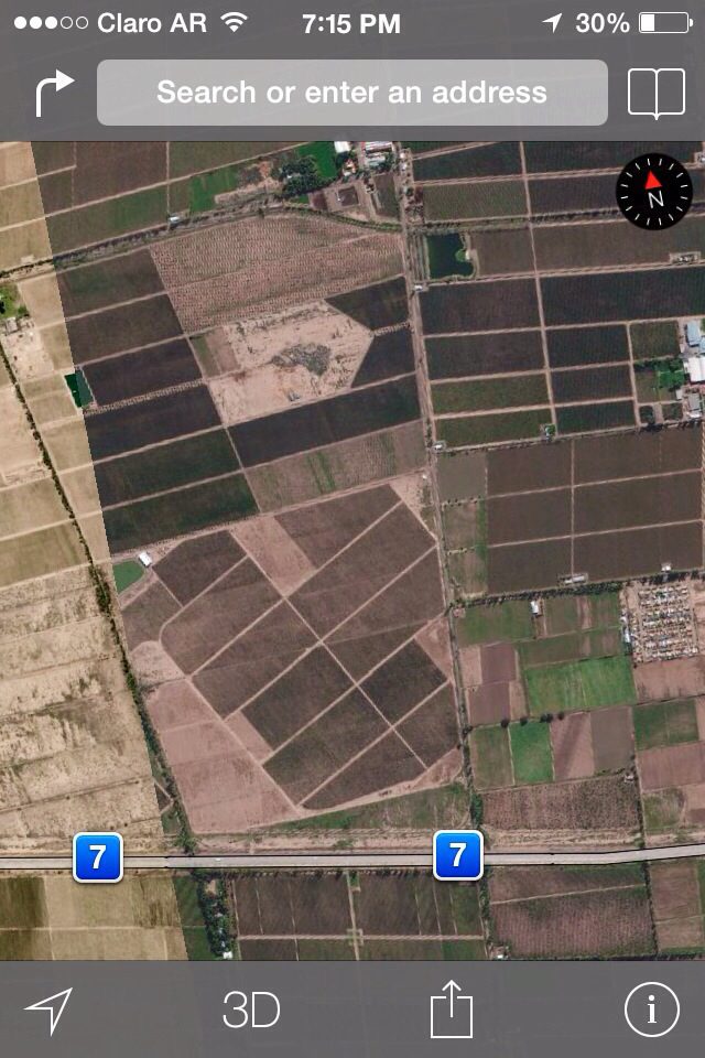 A map showing the location of a farm.