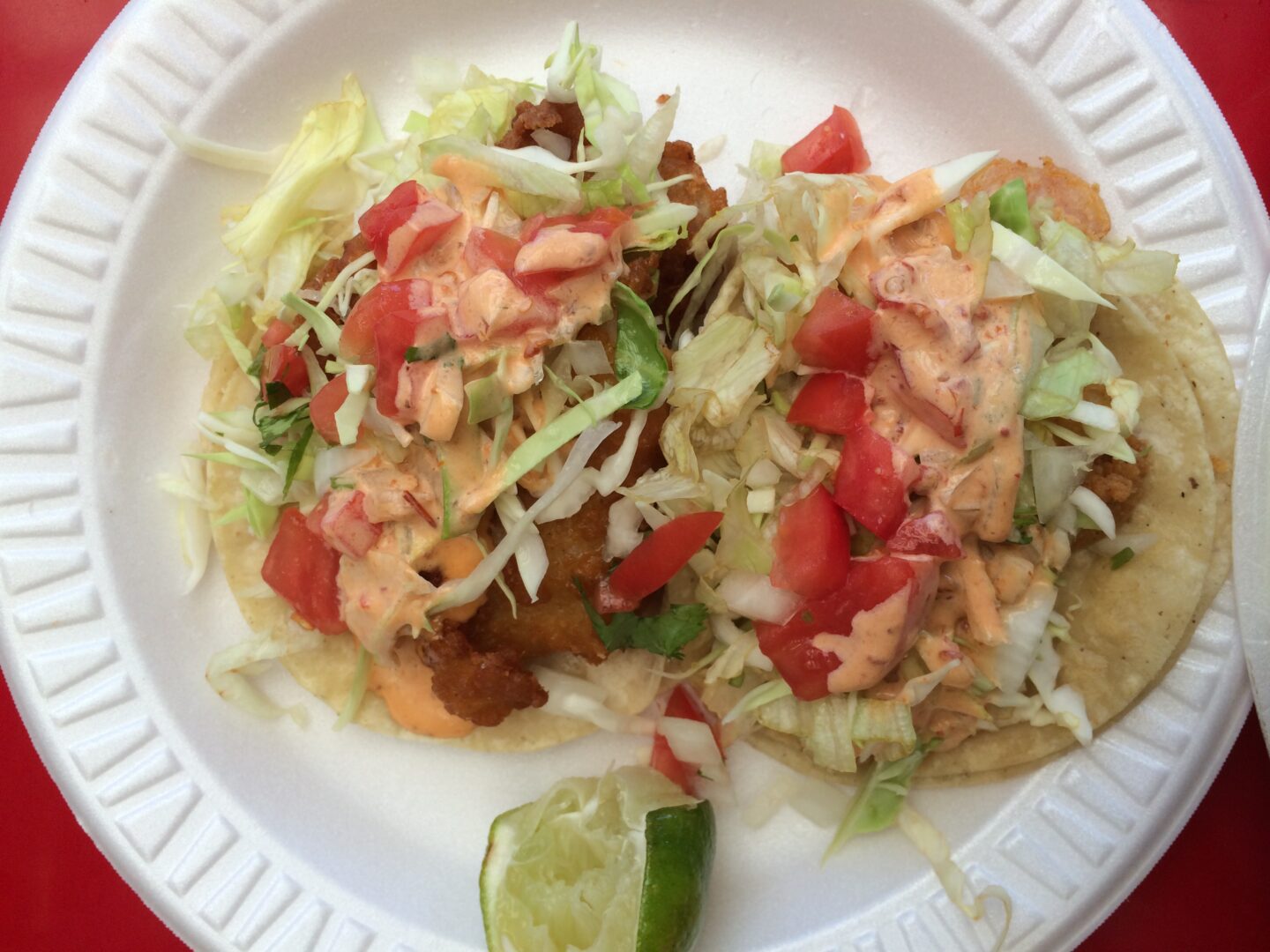 the fish tacos from Tacos Delta on W. Sunset Blvd.