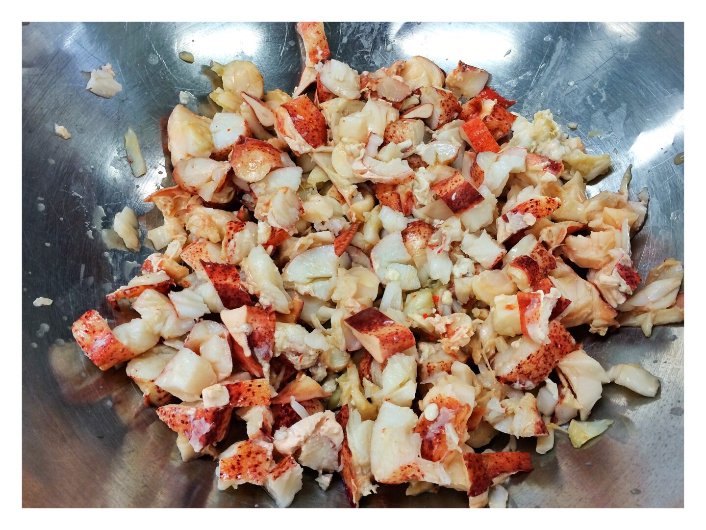 The diced lobster meat