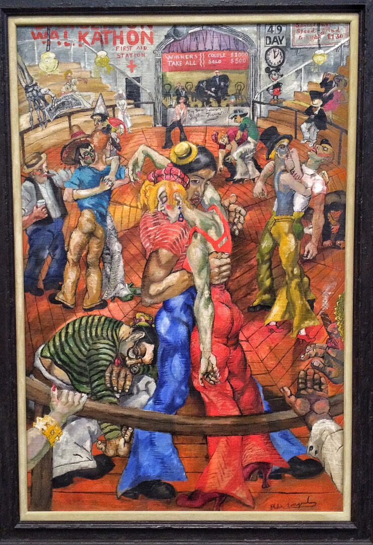 A painting of a group of people dancing.