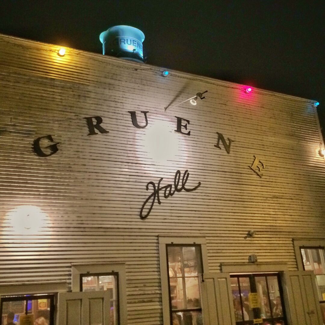 Gruene's hall at night.