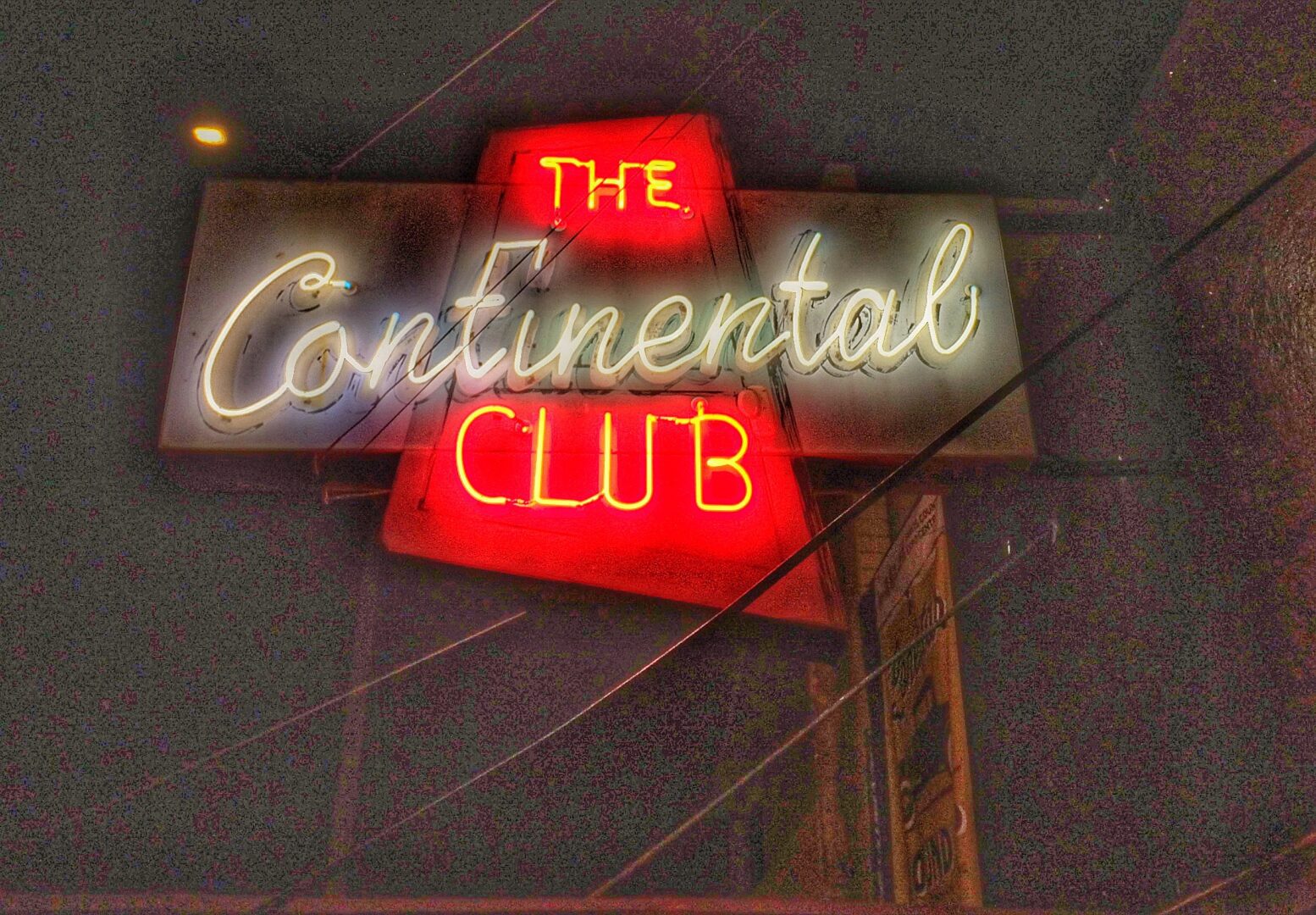 A neon sign for the continental club.