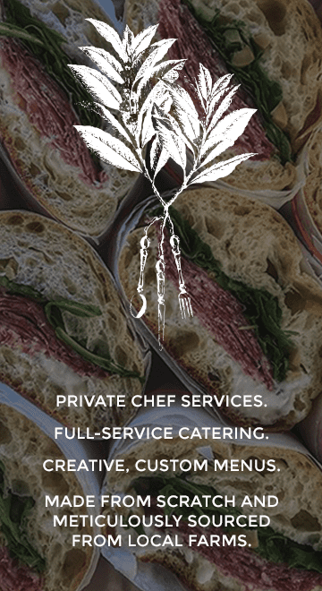 Private chef services, full service catering.