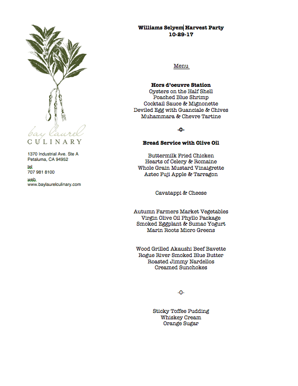 A menu with a picture of a plant.
