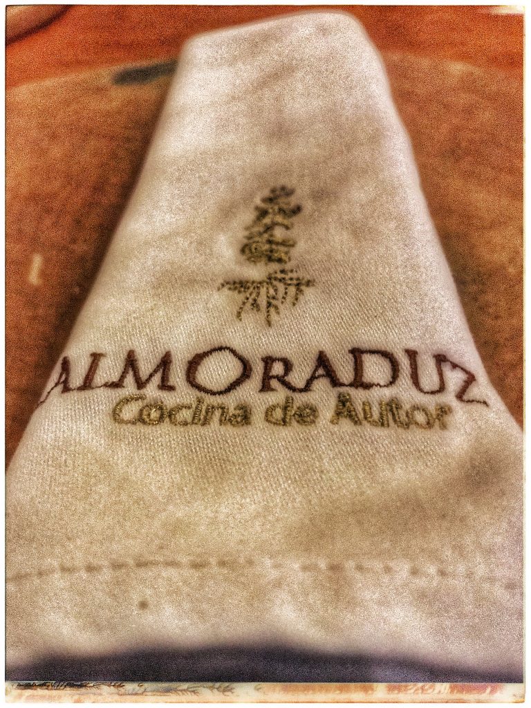 A napkin with the word almoradez on it.