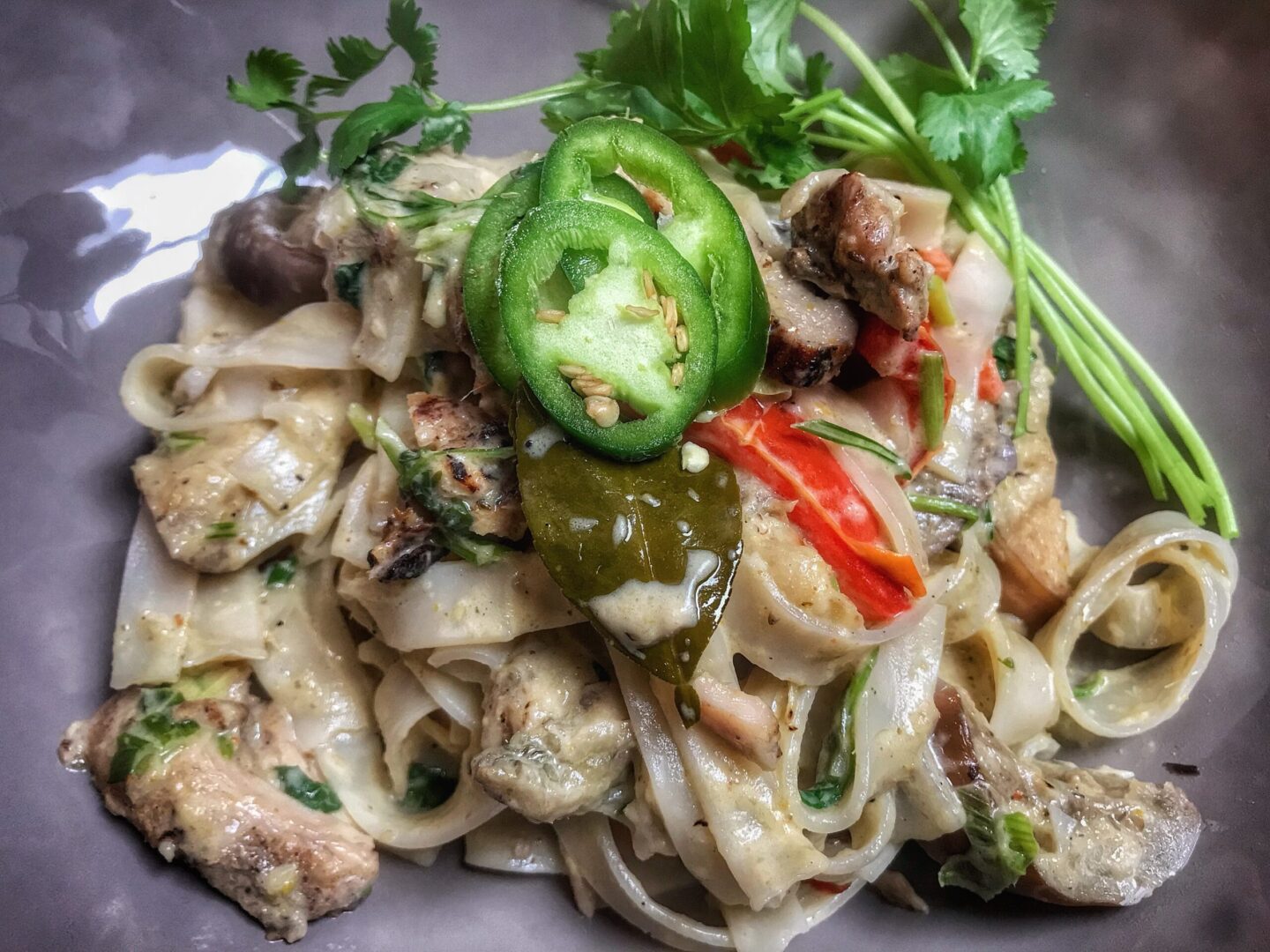 Chicken Vegetable Green Curry Noodles